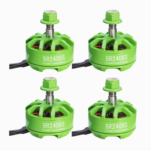 4X Racerstar 2406 BR2406S Green Edition 2300KV 2-5S Brushless Motor For X220 250 300 RC Drone FPV Racing