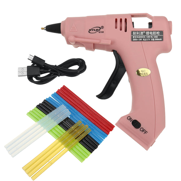 Cordless Hot Glue Guns Kits USB Rechargable DIY Art Craft Hot Glue Guns W/ 24pcs Glue Stick