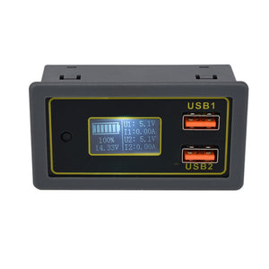 DC 6-30V to 5V Electricity Meter Car Voltage 12V24V Battery Lead Acid Battery to 5V Dual USB Fast Charge Current Display