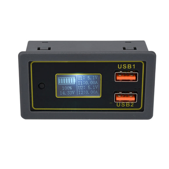 DC 6-30V to 5V Electricity Meter Car Voltage 12V24V Battery Lead Acid Battery to 5V Dual USB Fast Charge Current Display