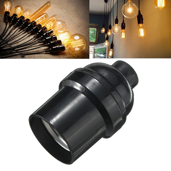 E27/E26 Light Bulb Lamp Holder Pendant Edison Screw Cap Socket Vintage Black 4A