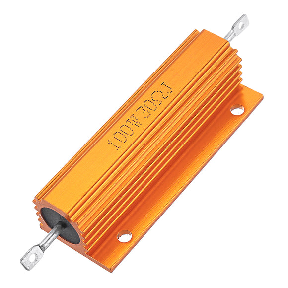 RX24 100W 30R 30RJ Metal Aluminum Case High Power Resistor Golden Metal Shell Case Heatsink Resistance Resistor