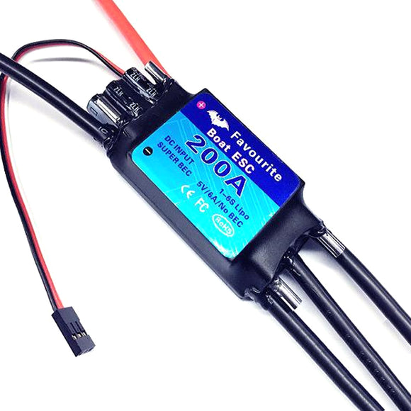 FVT RC Boat Parts 1-6s 200A Brushless ESC SBEC 5V/5A For RC Models