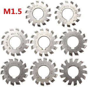 8pcs Module 1.5 PA20 Bore 22mm #1-8 HSS Involute Gear Milling Cutter