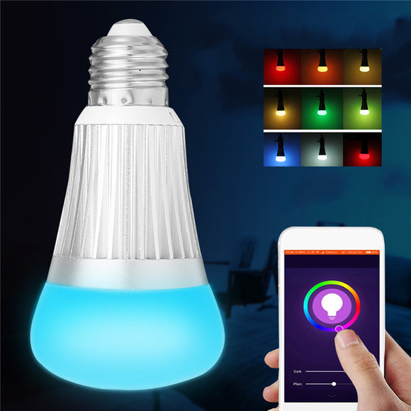 E27 B22 7W SMD5730 WiFi RGBW LED Smart Bulb Light Work With echo Alexa AC85-265V