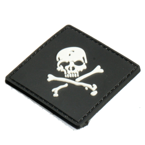 6X6cm Black Slull 3D Tactical Army Morale PVC Rubber Patch