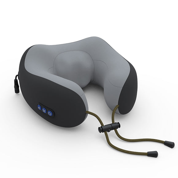 USB Electric U-shaped Massage Pillow Neck Shoulder Double Motor Cushion Massager