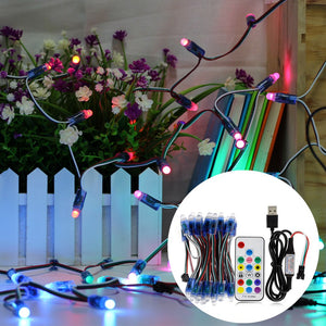 50PCS 5M 21W WS2811 IP68 Full Color RGB LED Pixel Module Strip Light with 17keys Remote Control DC5V