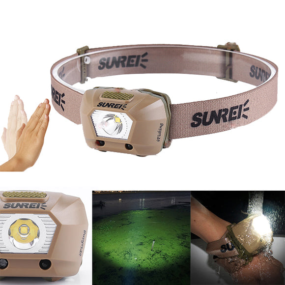 SUNREI iFishing 225LM XPG3 S2 LED Smart Sensor 4 Modes IPX6 Waterproof Bike Headlamp 3 x AAA Battery