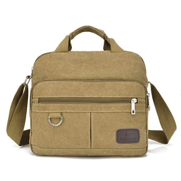 Dual Use Big Capacity Crossboby Bag Canvas Solid Handbag Computer Bag For Men