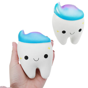 10cm Simulation Cute Teeth Soft Squishy Super Slow Rising Ball Chain Kid Toy