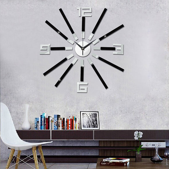DIY Wall Clock Modern Art 3D Self Adhesive Sticker Design For Home Office Room Decor