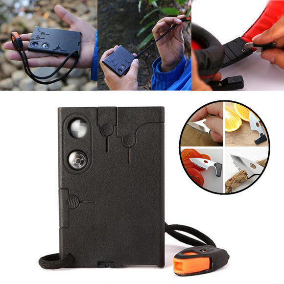 IPRee 18 in 1 Outdoor EDC Portable Credit Card Knife Multifunction Pocket Camping Survival Tools