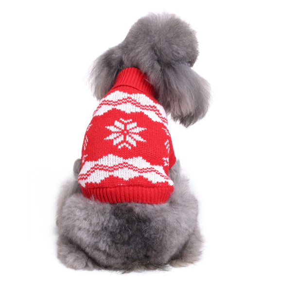 Christmas Snowflake Pet Dog Cat Autumn Winter Sweaters Warm Pullover Hoodie Costume