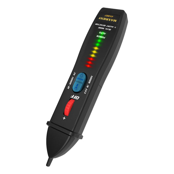 MAXRIENY AVD07 Voltage Detector Intelligent Voltage Tester Pen with Fashlight Function Auto and Manual Sensitivity Adjustment