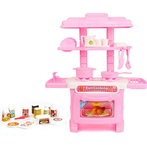 Kitchen Cooking Pretend Role Play Toy Cooker Set Children Kids Light Sound Gift