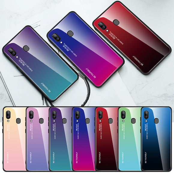 Bakeey Shockproof Anti-Fingerprint Tempered Glass Protective Case for Samsung Galaxy A40 2019