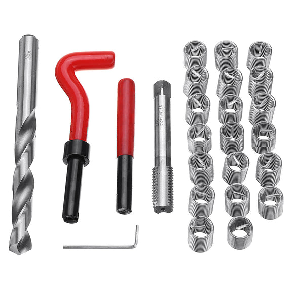 25pcs M14 Thread Repair Tool Kit for Restoring Damaged Threads Spanner Wrench Twist Drill Bit Kit