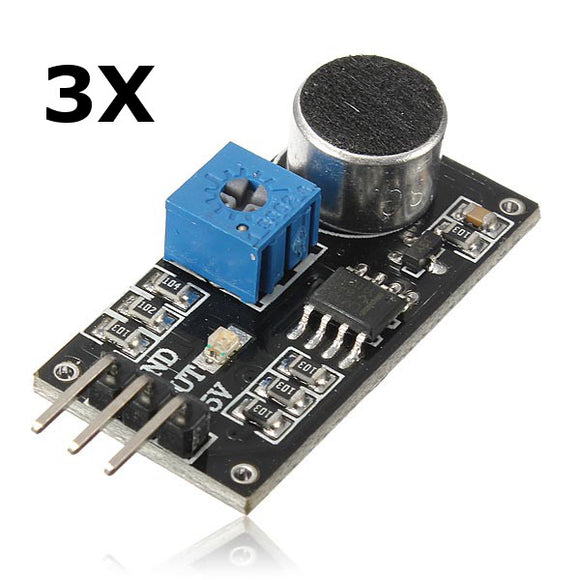 3Pcs Sound Sensor Detection Module Electret Microphone For Arduino