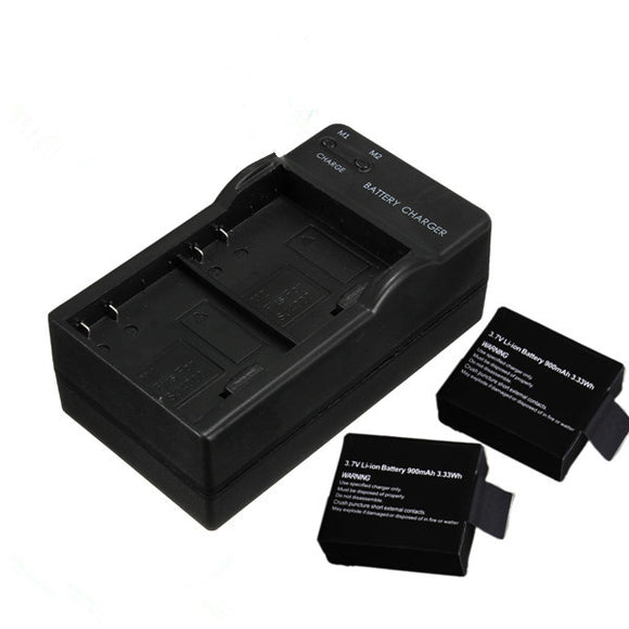 2 Dual Camera Battery Charger Travel Wall Adapter US For SJ4000 SJ5000 M10