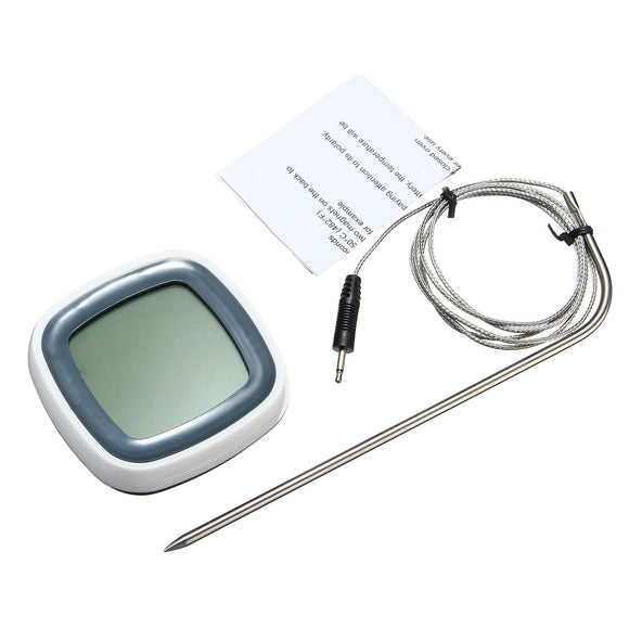 AUGIENB Digital Thermometer for Oven Digital LCD Display Probe Food Thermometer Timer Cooking Kitchen BBQ Meat Temperature
