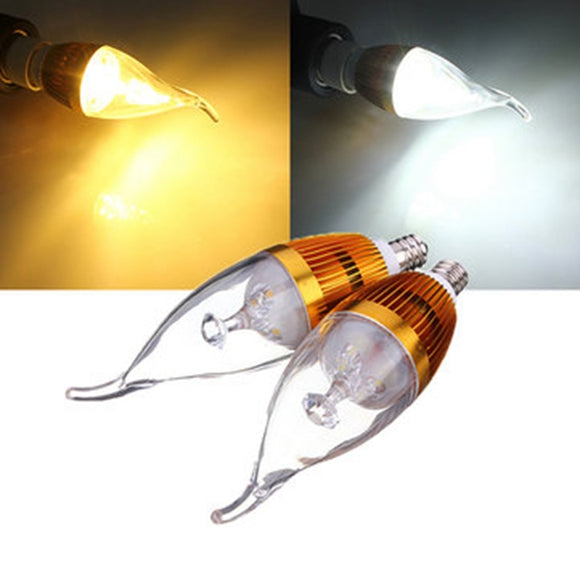 E12 4.5W 500-550lm White/Warm White LED Candle Light Bulb 85-265V