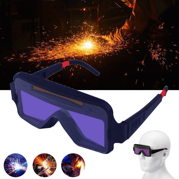 Solar Powered Auto Darkening Welding Goggles Arc Weld Safety Glasses Protection