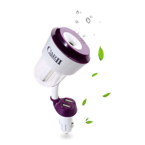 RUNDONG Car Dual USB Charger Humidify Air Purifier Aromatherapy Oil Diffuser Negative Ion Cleaner
