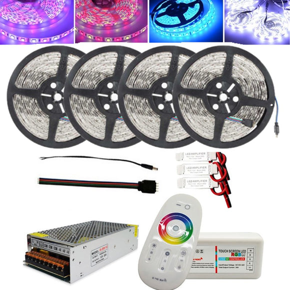 4x5M SMD5050 Non-waterproof LED Strip Light+2.4G RF Remote Controller+DC12V Lighting Transformer