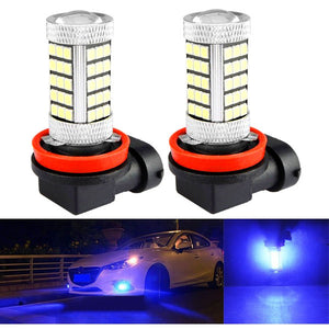 2pcs H11 2835 Blue LED Fog Light 7.5W Daytime Running Light Bulb with Aluminum Housing