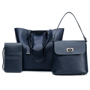 Women Three-piece Set Tote Bag Handbag Shoulder Bag Phone Bag Bucket Bag