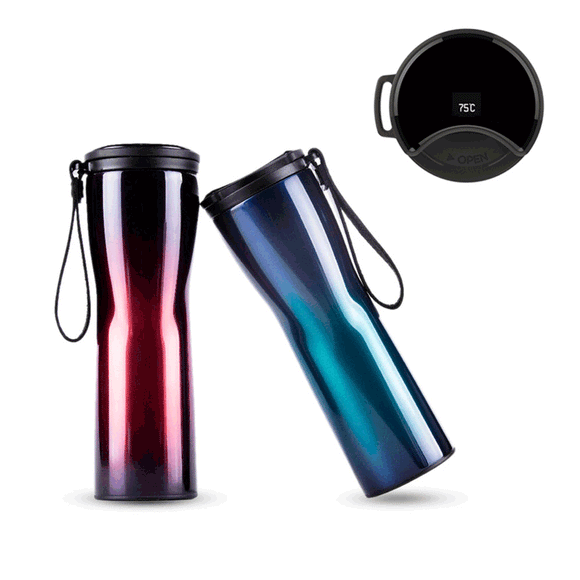 XIAOMI Kiss Kiss Fish MOKA Smart Cup OLED Temperature Vacuum Flasks Thermoses with Leather Rope Mug