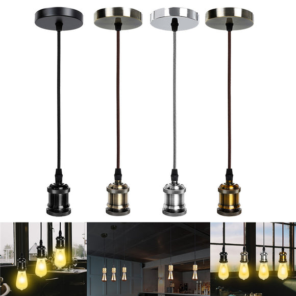 E26/E27 Retro Pendant Light Cafe Living Room Ceiling Lamp Bulb Adapter Holder Socket Base