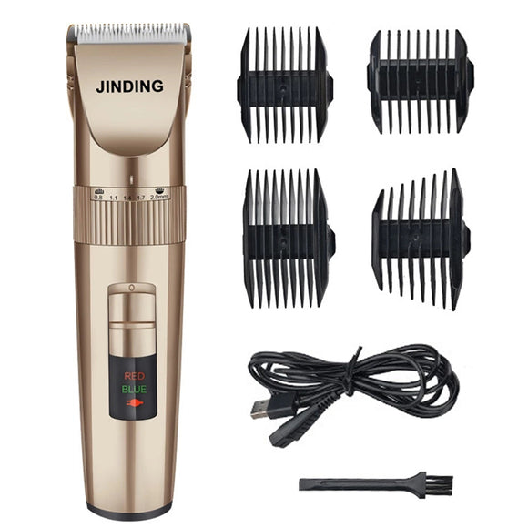 JINDING LED Display Rechargeable Hair Clipper Trimmer Beard Shaver Washable  Ceramic Blade Men Child
