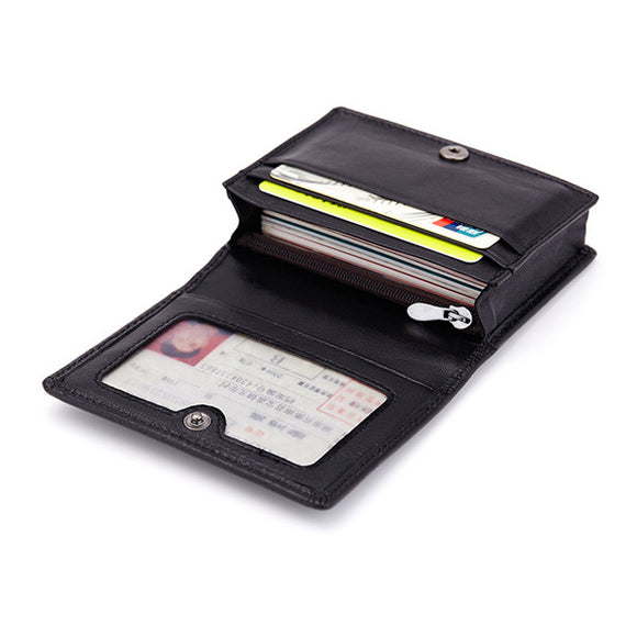 Weave Genuine Leather Credit Card Holder Business Name Card Cases Hasp Coin Bags