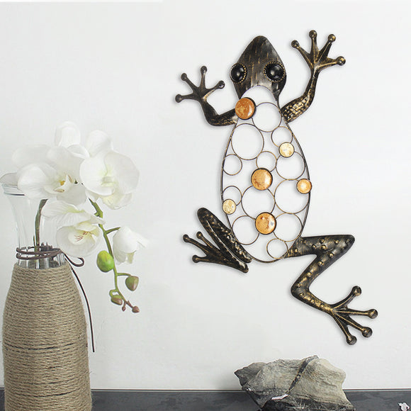 Frog Iron Metal Craft Garden Hanging Wall Art Ornament Mounted Home Decorations
