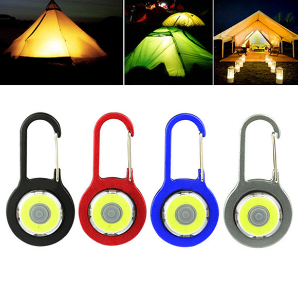 Mini 3W Portable COB Camping Lantern LED Key Chain Flashlight Torch for Outdoor Hiking Fishing