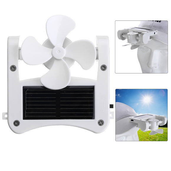 USB Fan Mini Portable Solar Cap Clip Solar Panel Powered for Cooling Travelling Camping