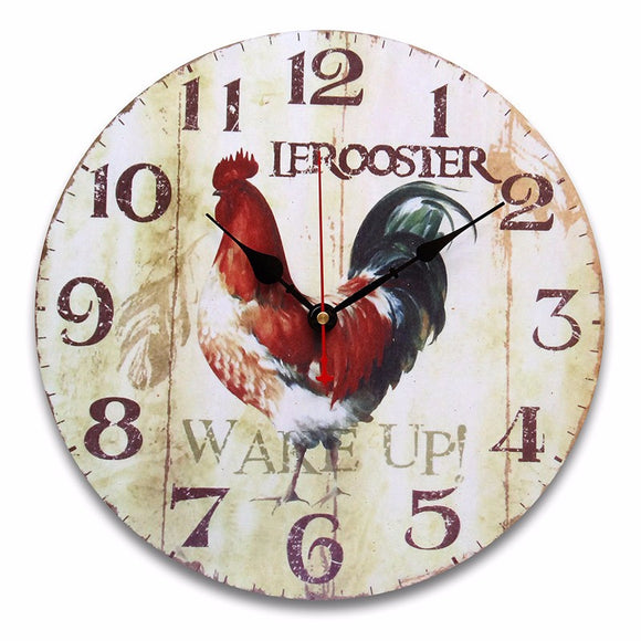 Large Wooden Digital Wall Clock Rustic Shabby For Kitchen Decor Gifts