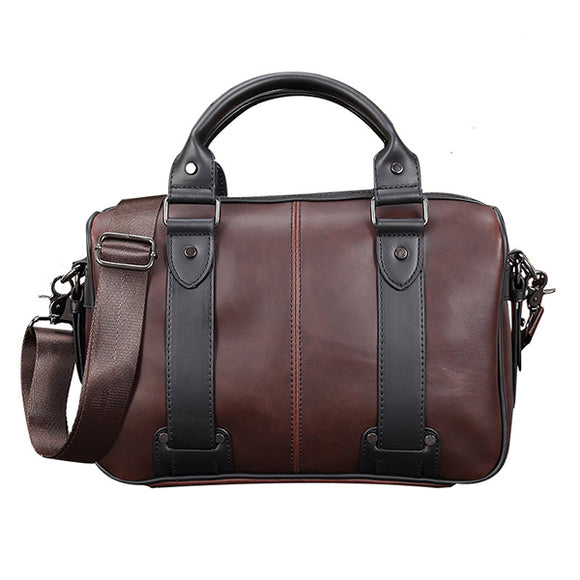 Men Retro PU Leather Handbag Business Crossbody Bag