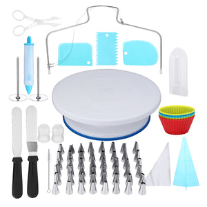 106Pcs 28cm Cake Turntable Rotating Decorating Flower Icing Piping Nozzles Baking Mold Set