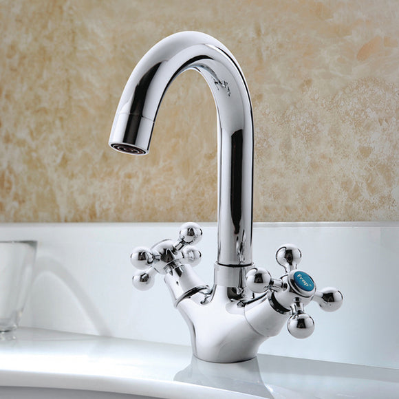 FRAP F1319 Kitchen Deck Mounted Double Handles Hot and Cold Water Sink Faucet
