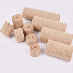 3m 5/10/15/30cm Linen Hessian Burlap Ribbon Roll Wedding Party Craft Decoration Fiber Cloth