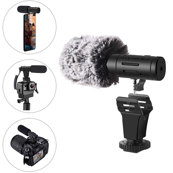 MAMEN MIC-07 Condenser Microphone HD Recording Noise Reduction 3.5mm Mic for Camera Mobile Phone Vlogging Photography Interview Audio Recording