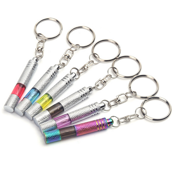 Car Static Eliminator Anti Static Keychain Colorful Copper Plating Bright Chrome with Neon Tube LED