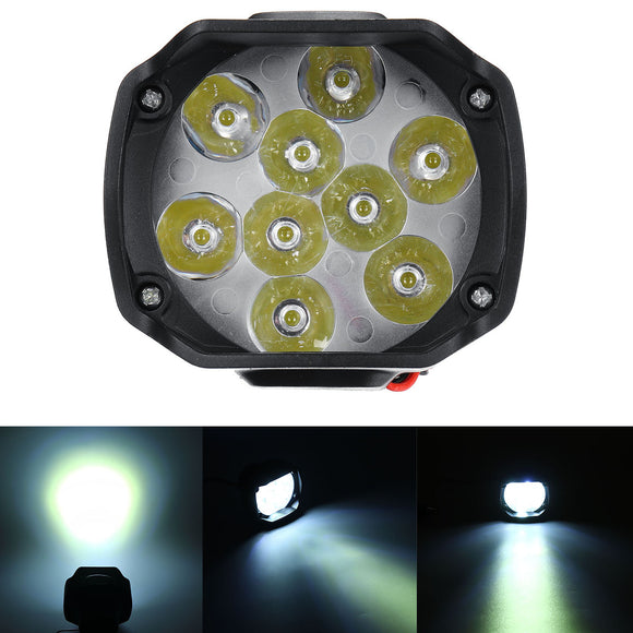 12V10W 1000LM 9 LED Super Bright Motorcycle Headlight Bulb Work Light Fog Driving Spot Lamp Night Headlamp For UTV ATV