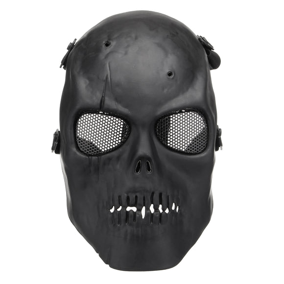 Black Skull Skeleton Full Face Mask Tactical Paintball Airsoft Protect Safety