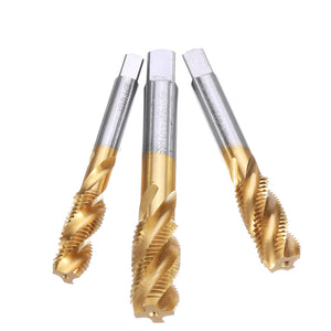 Drillpro M12-20 HSS Titanium Coated Screw Tap Metric Spiral Fluted Machine Screw Hand Tap