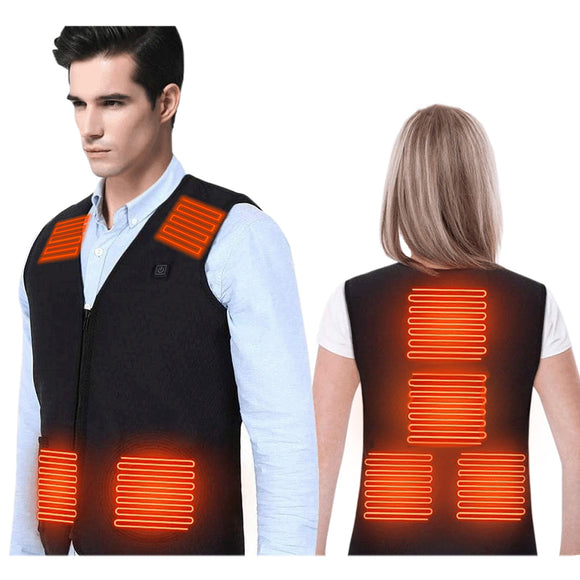 Men Women Heated Vest Warm Body Electric USB Heating Jacket Winter Clothing Motorcycle Short Sleeve Coat