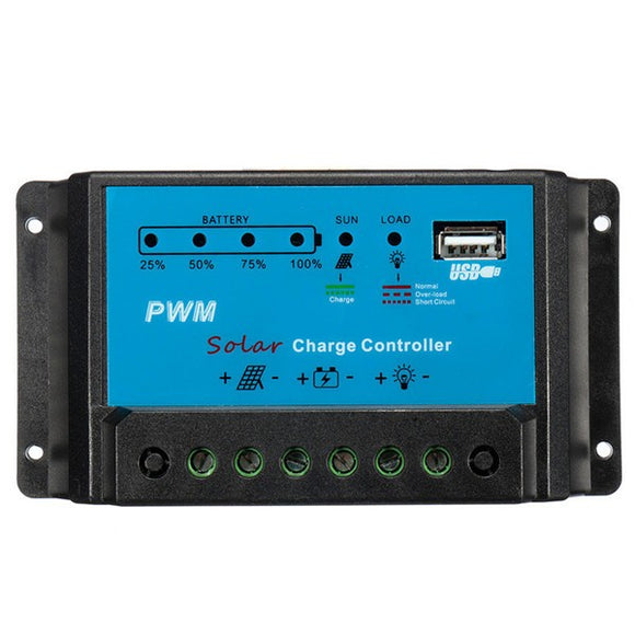 10A 12V Intelligent PWM Solar Panel Charge Controller Auto Battery Regulator